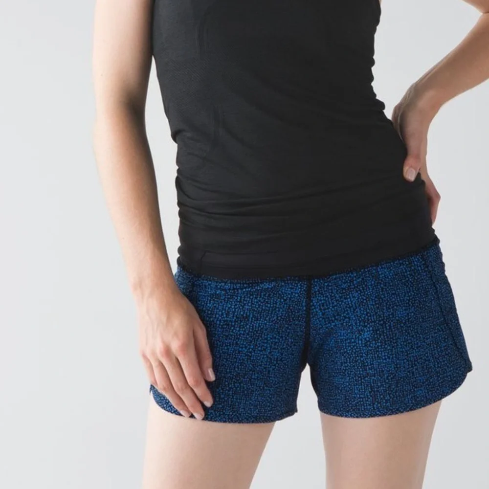 Lululemon Run Times Short Bubbles Pipe Dream Blue Black running shorts